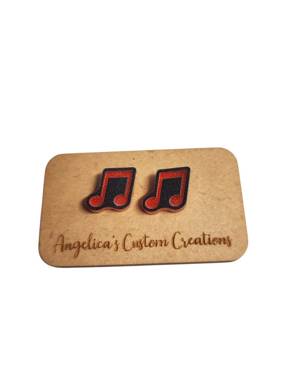Crimson Rhythm Acrylic Stud Earrings